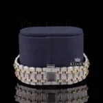Two Tone Yellow Gold Dial Iced Out Moissanite Diamond Bracelet View