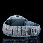 Cartior Santos De Silver 41mm Diamond Studded Swiss Made Square Roman Numerals Watch - Watch Cr