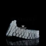 White Dial Black Roman Numerals Fully Iced Out Moissanite Watch Left Side View