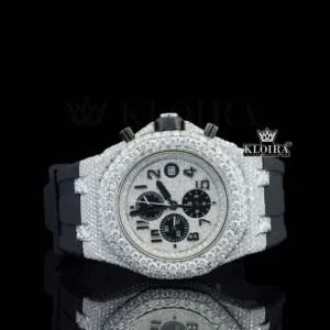 AP Royal Oak Offshore Moissanite Chronograph Watch - White Dial
