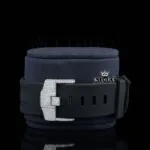 White Dial Chronograph Black Rubber Strap Semi Iced Out Moissanite Watch Strap View