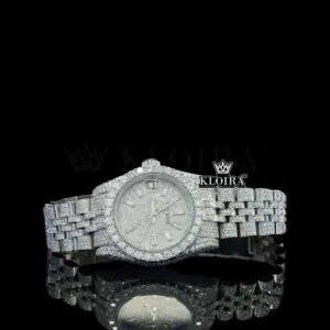 Roles Moissanite Watch - White Dial with Diamond Markers