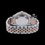 White Dial Diamond Markers Two Tone Iced Out Moissanite Watch Caseback View