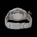 White Dial Rainbow Markers Fully Iced Out Moissanite Diamond Watch Caseback View