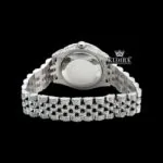 White Dial Roman Numeral Fully Iced Out Moissanite Diamond Watch Caseback View