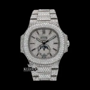 Patik Philippe Moonphase Fully Iced Out Moissanite Watch