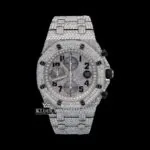 AP White Gold Chronograph Moissanite Watch - Royal Oak Offshore