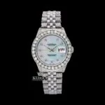 Roles White Pearl Dial Moissanite Diamond Watch