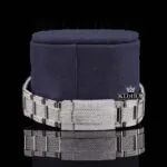 White Roman Dial Full Iced Out Classic Link Strap Moissanite Watch Bracelet View