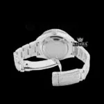 White Stick Markers Dual Time Black Dial Full Icd Out Moissanite Watch Caseback View