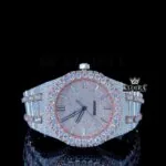 AP Royal Oak Moissanite Watch with Rose Gold Dial and Two-Tone Bracelet