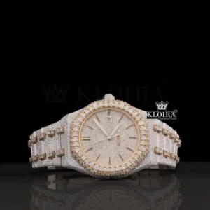AP Womens Moissanite Royal Oak Watch in Two-Tone