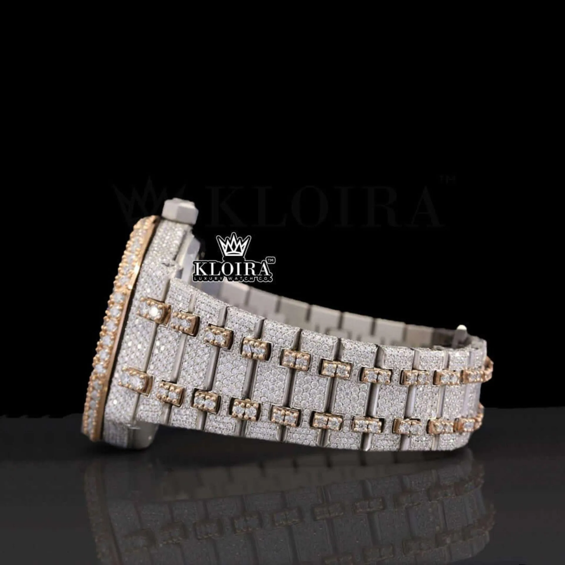 Womens Moissanite AP Watch Left Profile View