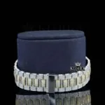 Yellow Dial Diamond Markers Two Tone Iced Out Moissanite Watch Bracelet View