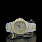 Patik Philippe Moissanite Watch with Yellow Dial and Diamond Markers