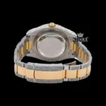 Yellow Dial Red Roman Numeral Moissanite Diamond Watch Caseback View