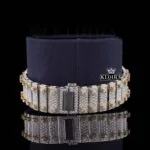 Yellow Dial Two Tone Roman Numeral Moissanite Diamond Watch Bracelet View