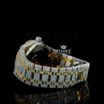 Yellow Gold AP Arabic Numerals Moissanite Diamonds Watch Bracelet View