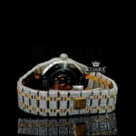 Yellow Gold AP Arabic Numerals Moissanite Diamonds Watch Caseback View