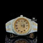 AP Yellow Gold Arabic Numerals Moissanite Diamonds Watch