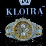 AP Yellow Gold Chronograph Dial Two Tone Moissanite Watch