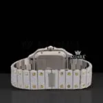 Yellow Gold Dial Black Roman Numerals Two Tone Natural Diamond Watch Caseback View
