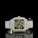 Cartior Yellow Gold Skeleton Dial Automatic Tourbillon Watch