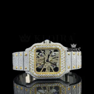 Cartior Yellow Gold Skeleton Dial Automatic Tourbillon Watch