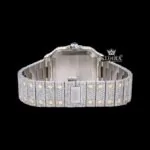 Yellow Roman Dial Two Tone Iced Out Moissanite Diamond Watch Caseback View