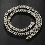 Moissanite Cuban Link Chain Regalia - 14K Yellow Gold, 10mm Width