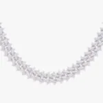 Moissanite Cuban Link Chain Pure Weave - 14K White Gold, 12mm Round Cut