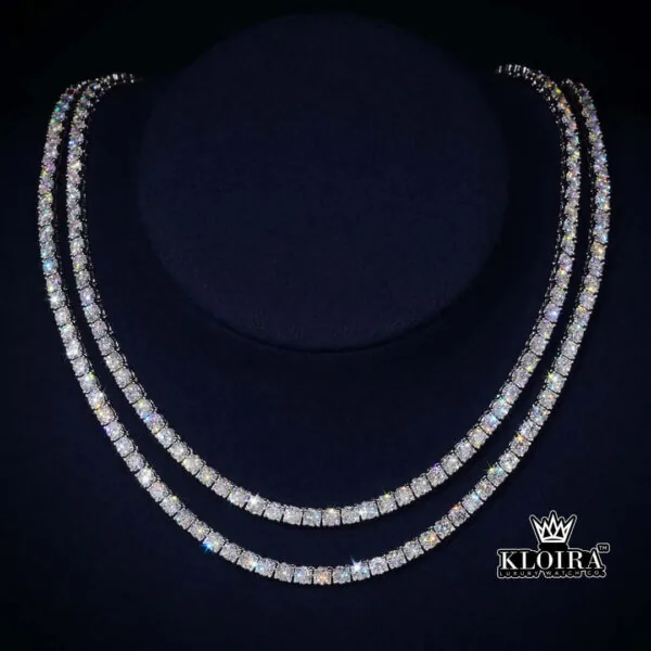 Tennis Chain Moissanite Diamond Silver VVS 12 Carat 3mm Men - Ea Ac C Af A D Ce D C