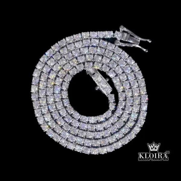 Tennis Chain Moissanite Diamond Silver VVS 12 Carat 3mm Men - Ac Bdb Eee E D Aefb E