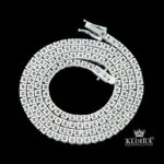 Tennis Chain Moissanite Diamond Silver VVS 12 Carat 3mm Men - B B A D D B B A C