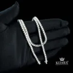 Tennis Chain Moissanite Diamond Silver VVS 12 Carat 3mm Men - E Ebe D E B Dcd