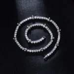 Moissanite Tennis Chain BoldLink - 14K White Gold, 5mm Round Cut