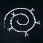 Moissanite Tennis Chain Bunnylink - 14K White Gold, 5mm Round Cut