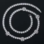 Moissanite Tennis Chain JoyLink - 14K White Gold, 5mm Round Cut