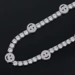 5mm Round Moissanite Tennis Chain JoyLink in 14K White Gold Front