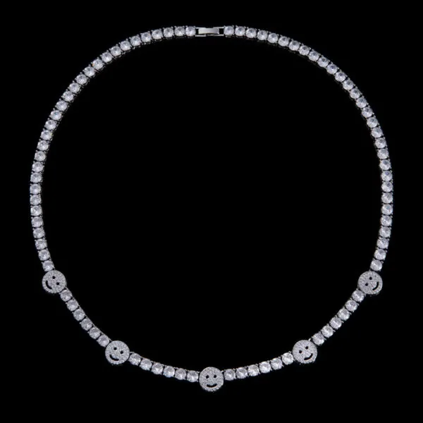 5mm Round Moissanite Tennis Chain JoyLink in 14K White Gold Full Chain