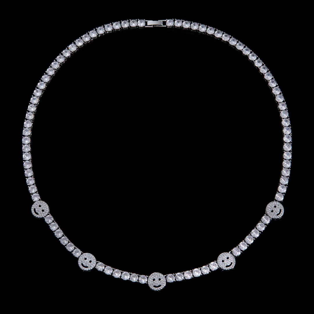 5mm Round Moissanite Tennis Chain JoyLink in 14K White Gold Full Chain
