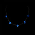 5mm Round Moissanite Tennis Chain Skullshine in 14K White Gold Closeup Dark View