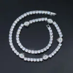 Moissanite Tennis Chain Starlink - 14K White Gold, 5mm Round Cut