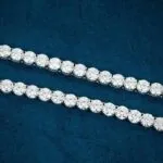 6mm Round Moissanite Tennis Chain FrostGlow in 14K White Gold Closeup Middle View