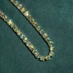 6mm Round Moissanite Tennis Chain SparkleLoop in 14K White Gold Closeup Middle View