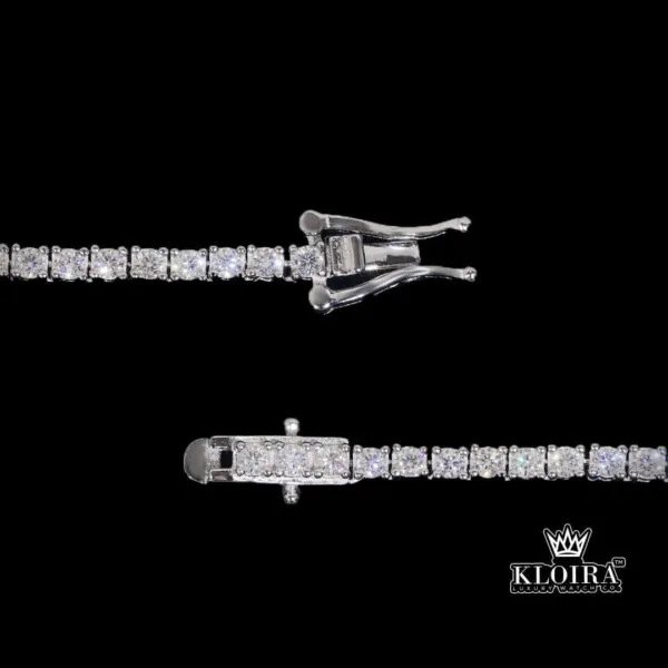 Tennis Chain Moissanite Diamond Silver VVS 12 Carat 3mm Men - Bff A F C F Df