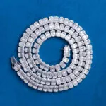 Moissanite Tennis Chain EclatLink - 14K White Gold, 7mm Round Cut