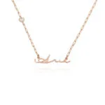 Custom Cursive Name Pendant Necklace in 14K Gold