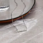 Custom Modern Name Pendant Necklace with 14K Gold
