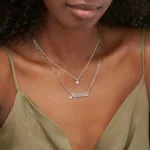Custom Modern Name Pendant Necklace with 14K Gold